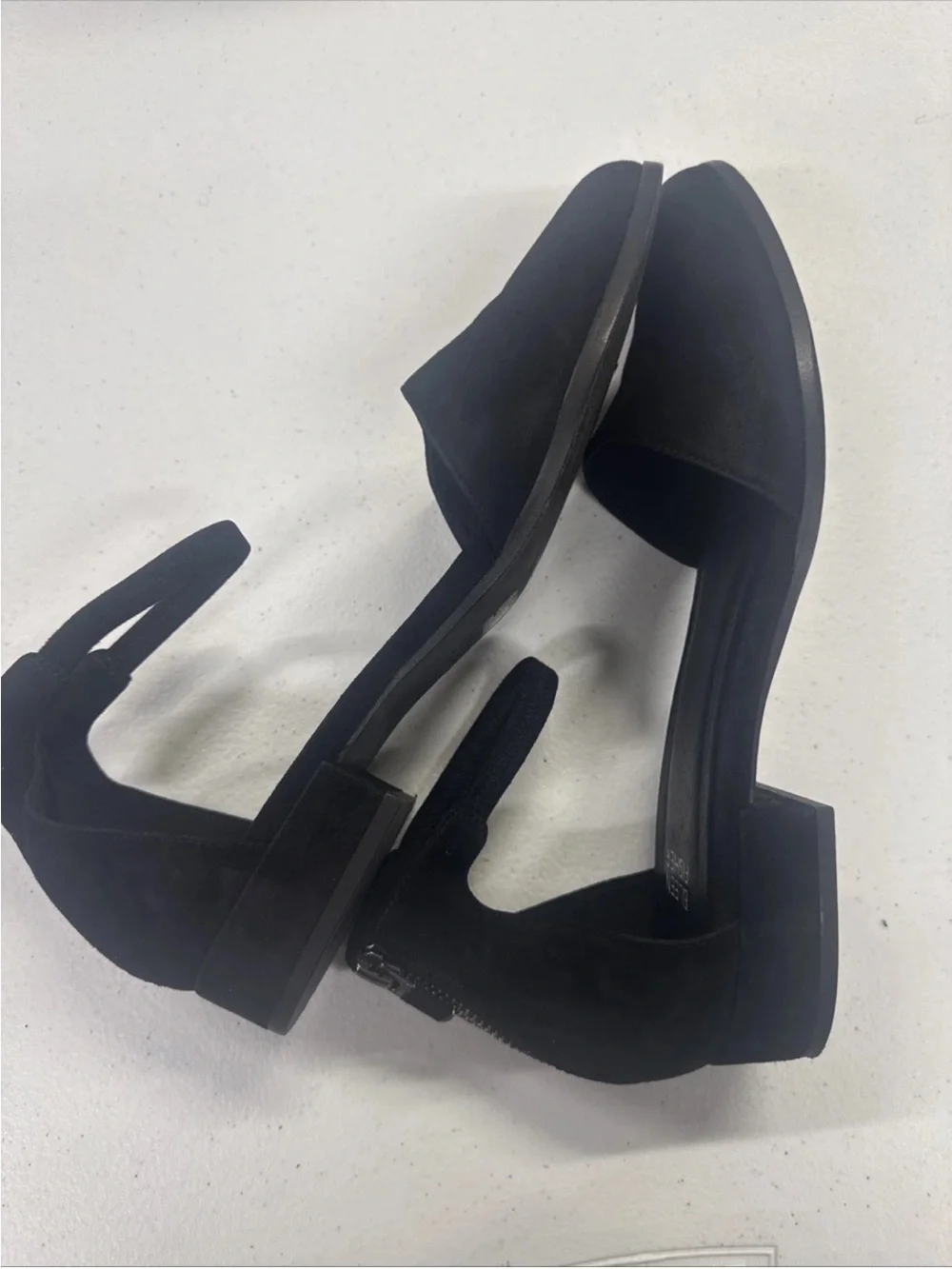 Eileen Fisher Black Pointed-Toe Slingback suede Flats